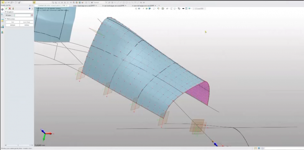Control points on the automatically generated surface Control points on the automatically generated surface